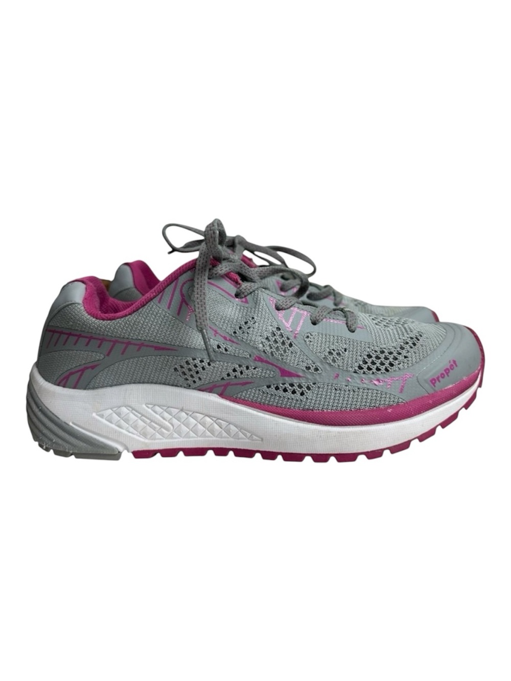 Propet One LT Therapeutic Grey and Pink Mesh Lace Up Athletic Sneaker 9 Narrow